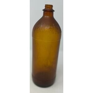 Purex Bleach Vintage Brown Amber Quart Glass Bottle 10"‎ Tall